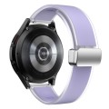 For Samsung Galaxy Watch6 / 5 / 4 Translucent Magnetic Silver Buckle Silicone Watch Band(Purple)