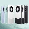 For Huawei Mate 60 Skin feel PC + Plain Leather Phone Case(Black White)