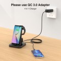 For Type-C Mobile Phones & Earphones / Samsung Watch Series 4 in 1 Wireless Charger Holder(Black)