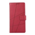 For OPPO A2 PU Genuine Leather Texture Embossed Line Phone Case(Red)