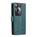For OPPO A2 PU Genuine Leather Texture Embossed Line Phone Case(Green)
