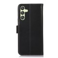 For Samsung Galaxy A25 5G Global Magnetic Crazy Horse Texture Genuine Leather RFID Phone Case(Black)