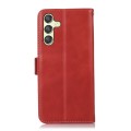 For Samsung Galaxy A25 5G Global Magnetic Crazy Horse Texture Genuine Leather RFID Phone Case(Red)