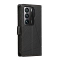 For ZTE Axon 40 Ultra PU Genuine Leather Texture Embossed Line Phone Case(Black)