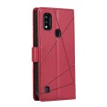 For ZTE Blade A51 PU Genuine Leather Texture Embossed Line Phone Case(Red)