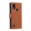 For ZTE Blade A51 PU Genuine Leather Texture Embossed Line Phone Case(Brown)