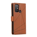 For ZTE Blade A52 PU Genuine Leather Texture Embossed Line Phone Case(Brown)