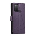 For ZTE Blade A52 PU Genuine Leather Texture Embossed Line Phone Case(Purple)