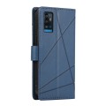 For ZTE Blade A71 PU Genuine Leather Texture Embossed Line Phone Case(Blue)