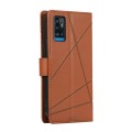 For ZTE Blade A71 PU Genuine Leather Texture Embossed Line Phone Case(Brown)