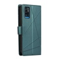 For ZTE Blade A71 PU Genuine Leather Texture Embossed Line Phone Case(Green)