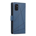 For ZTE Zmax 11 PU Genuine Leather Texture Embossed Line Phone Case(Blue)