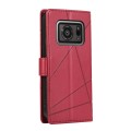 For Sharp Aquos R6 PU Genuine Leather Texture Embossed Line Phone Case(Red)