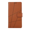 For Sharp Aquos R8 Pro PU Genuine Leather Texture Embossed Line Phone Case(Brown)