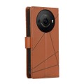 For Sharp Aquos R8 Pro PU Genuine Leather Texture Embossed Line Phone Case(Brown)