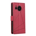 For Sharp Aquos Sense7 PU Genuine Leather Texture Embossed Line Phone Case(Red)