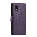 For Sharp Aquos Wish 3 PU Genuine Leather Texture Embossed Line Phone Case(Purple)