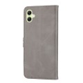 For Samsung Galaxy A05 Embossed Happy Cat Pattern Flip Leather Phone Case(Grey)