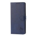 For Samsung Galaxy A05s Embossed Happy Cat Pattern Flip Leather Phone Case(Blue)