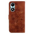 For Honor X5 Plus / Play 40C Lily Embossed Leather Phone Case(Brown)