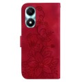 For Honor X5 Plus / Play 40C Lily Embossed Leather Phone Case(Red)