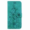 For Honor X6a Lily Embossed Leather Phone Case(Green)