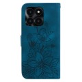 For Honor X6a Lily Embossed Leather Phone Case(Dark Blue)