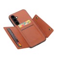 For Samsung Galaxy S23 FE 5G Double Buckle Card Slots Magnetic Phone Case(Brown)
