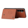 For Samsung Galaxy S23 FE 5G Double Buckle Card Slots Magnetic Phone Case(Brown)