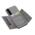 For Samsung Galaxy S24 5G Double Buckle Card Slots Magnetic Phone Case(Grey)