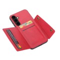 For Samsung Galaxy S24 5G Double Buckle Card Slots Magnetic Phone Case(Red)