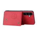 For Samsung Galaxy S24 5G Double Buckle Card Slots Magnetic Phone Case(Red)