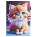 For 8 inch Universal Colored Drawing Stitching Leather Tablet Case(Yellow Cat)