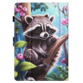 For 8 inch Universal Colored Drawing Stitching Leather Tablet Case(Raccoon)