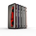 For Google Pixel 8 Aurora Series Metal Frame Phone Case(Black Red)