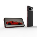 For Google Pixel 8 Aurora Series Metal Frame Phone Case(Black Red)