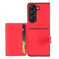 For Samsung Galaxy Z Fold5 Litchi Pattern Single Button Card Holder Phone Case(Red)