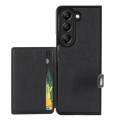 For Samsung Galaxy Z Fold5 Litchi Pattern Single Button Card Holder Phone Case(Black)