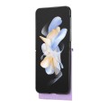 For Samsung Galaxy Z Flip4 5G Litchi Pattern Single Button Card Holder Phone Case with Long Lanyard(