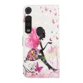 For Motorola Moto G8 Play Oil Embossed 3D Drawing Leather Phone Case(Flower Fairy)