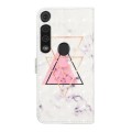 For Motorola Moto G8 Play Oil Embossed 3D Drawing Leather Phone Case(Triangular Marble)