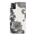 For Motorola Moto E13 Oil Embossed 3D Drawing Leather Phone Case(Lace Flower)