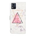 For Motorola Moto E13 Oil Embossed 3D Drawing Leather Phone Case(Triangular Marble)