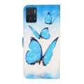 For Motorola Moto E22 Oil Embossed 3D Drawing Leather Phone Case(3 Butterflies)