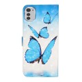 For Motorola Moto E32 Oil Embossed 3D Drawing Leather Phone Case(3 Butterflies)