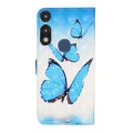 For Motorola Moto E 2020 Oil Embossed 3D Drawing Leather Phone Case(3 Butterflies)