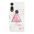 For Motorola Moto E 2020 Oil Embossed 3D Drawing Leather Phone Case(Triangular Marble)
