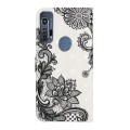 For Motorola Edge+ Oil Embossed 3D Drawing Leather Phone Case(Lace Flower)