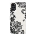 For Motorola Moto G22 Oil Embossed 3D Drawing Leather Phone Case(Lace Flower)