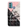 For Motorola Moto G60 /G40 Fushion Oil Embossed 3D Drawing Leather Phone Case(Stitching Marble)